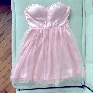 Modcloth Strapless Pink Retro Dress Bustier Top